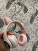 Pink wireless headphones