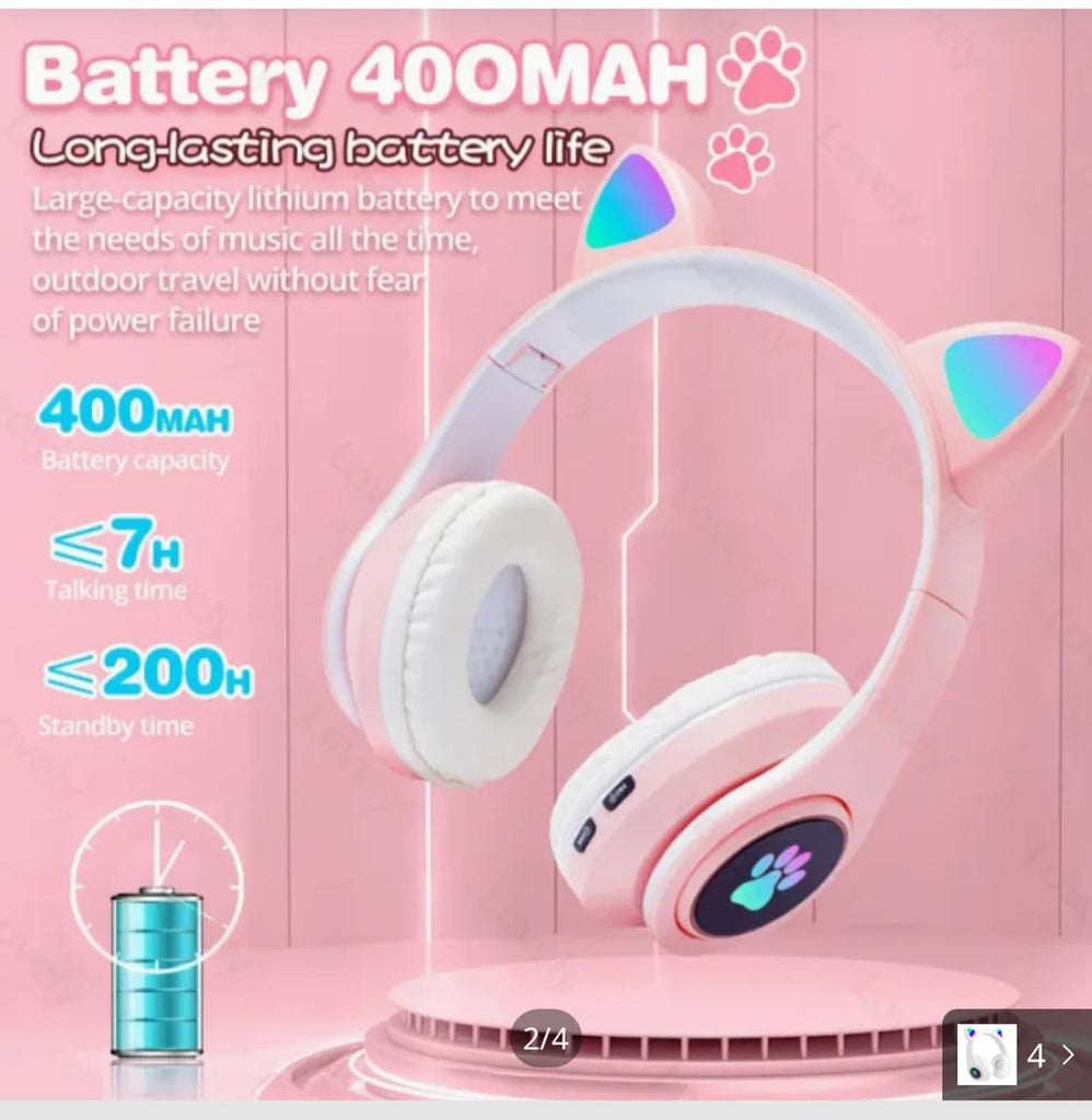 Pink wireless headphones
