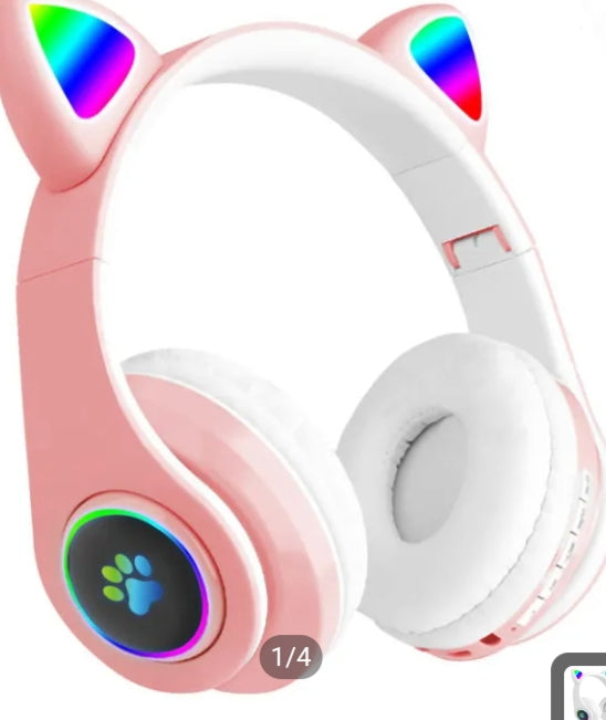 Pink wireless headphones